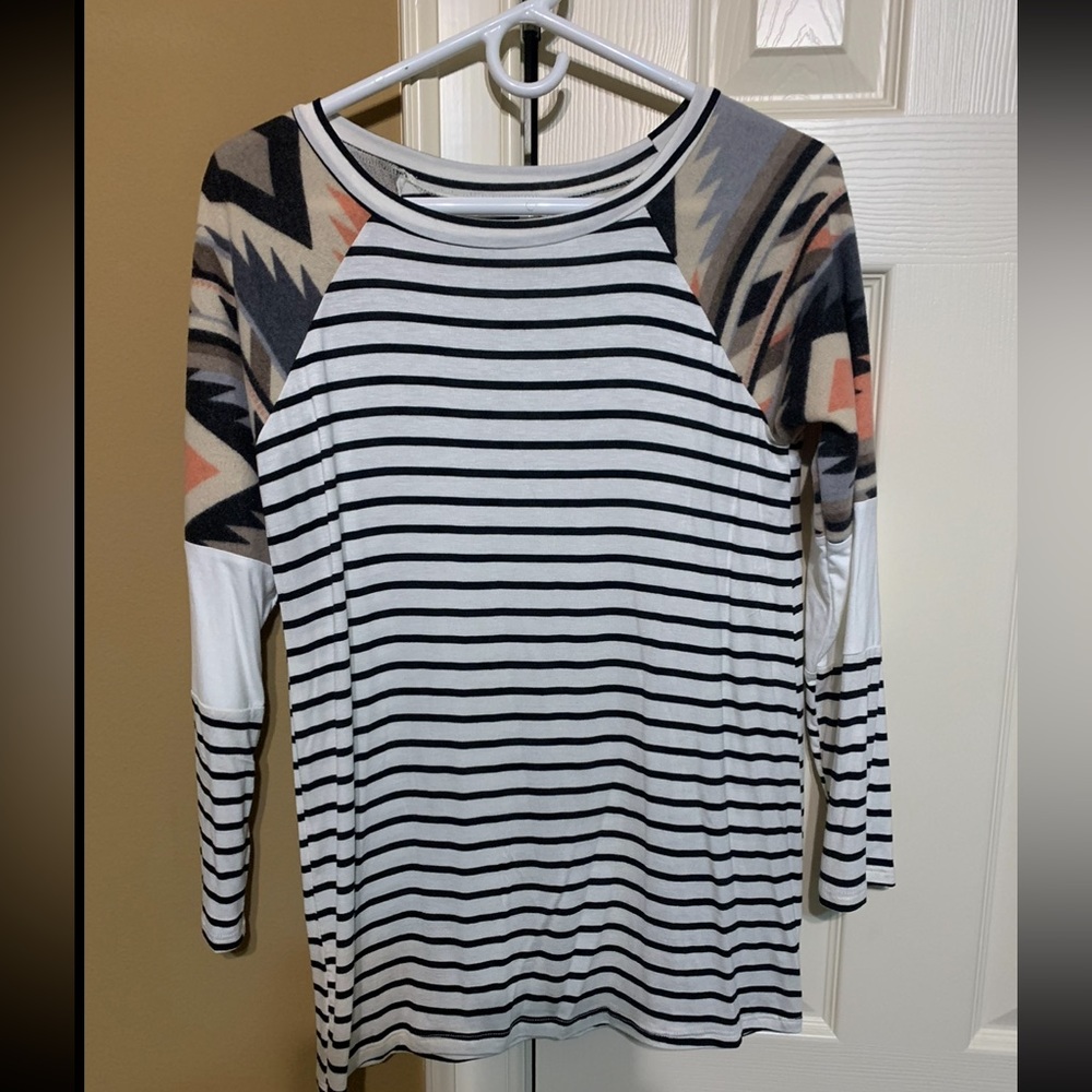 Boutique brand, Aztec and striped long sleeve